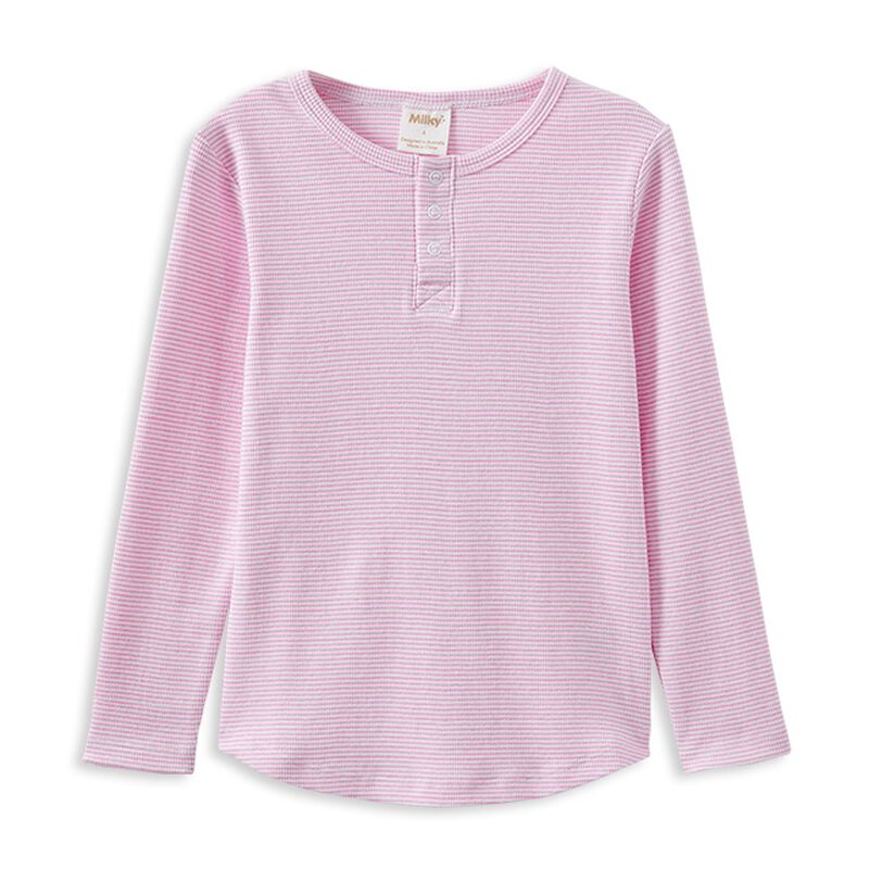 Milky Stripe Henley image number 0